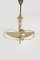 Brass and Curved Glass Ceiling Light from ESC Zukov, 1940s, Image 1