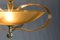 Brass and Curved Glass Ceiling Light from ESC Zukov, 1940s 7