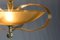 Deckenlampe aus Messing & gebogenem Glas von ESC Zukov, 1940er 7