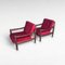 Sofa Set aus Rotem Samt von Grete Jalk, Dänemark, 1960er, 3er Set 4