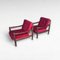 Sofa Set in Red Velvet by Grete Jalk, Denmark, 1960s, Set of 3 4