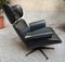 Vintage Armchair in Black Eco-Leather with Iron Legs and Brass, 1950s 2
