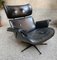 Vintage Armchair in Black Eco-Leather with Iron Legs and Brass, 1950s 1