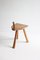 Brutalist Carved Wooden Tripod Stool, 1950s 14