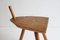 Brutalist Carved Wooden Tripod Stool, 1950s 18