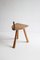 Tabouret Tripode Brutaliste en Bois Sculpté, 1950s 13