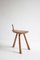 Brutalist Carved Wooden Tripod Stool, 1950s, Image 17