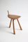 Brutalist Carved Wooden Tripod Stool, 1950s 16