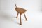 Brutalist Carved Wooden Tripod Stool, 1950s 19