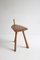 Brutalist Carved Wooden Tripod Stool, 1950s 11