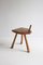 Brutalist Carved Wooden Tripod Stool, 1950s, Image 12