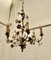 French Gilt Toleware and Floral Ceramic 6-Branch Chandelier 2