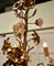 Lámpara de araña francesa Toleware dorado y cerámica floral con 6 brazos, Imagen 3