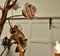 Lámpara de araña francesa Toleware dorado y cerámica floral con 6 brazos, Imagen 11