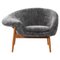 Fauteuil Fried Egg Left en Peau de Mouton Gris Scandinave par Warm Nordic 1