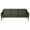 Mr Olsen Three Seater in Walnut and Pickle Green Leather by Warm Nordic 1