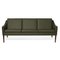 Mr Olsen Three Seater in Walnut and Pickle Green Leather by Warm Nordic 2