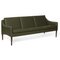 Mr Olsen Three Seater in Walnut and Pickle Green Leather by Warm Nordic 3