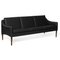 Mr Olsen 3 Seater Challenger Sofa in Walnut & Black Leather by Warm Nordic 3