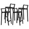 Halikko Stool with Backrest in Black by Made by Choice, Set of 4 1
