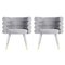 Grey Marshmallow Dining Chairs by Royal Stranger, Set of 2 2