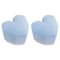 Hellblaue Queen Heart Hocker von Royal Stranger, 2er Set 1