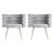 Set of Grey Marshmallow Dining Chairs by Royal Stranger 2