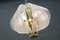 Lámpara colgante Mid-Century de cristal de Murano y latón de Kaiser Leuchten, Imagen 5
