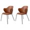 Brown Leather Chairs by Lassen, Set of 2 1