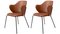 Chaises en Cuir Marron par Lassen, Set de 2 2