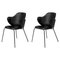 Black Leather Chairs by Lassen, Set of 2 1