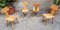 Brutalist Hand Carved Wooden Chairs, 1950s, Set of 4 1