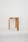 Early Stool in Leather by Alvar Aalto for O.Y. Furniture and Construction Factory A.B. / Artek, Finnland, 1950s 3