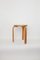Early Stool in Leather by Alvar Aalto for O.Y. Furniture and Construction Factory A.B. / Artek, Finnland, 1950s, Image 3