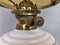 English White Ceramic Hand Painted Double-Wick Paraffin Oil Lamp, 1990s 8
