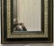 French Empire Gilt Brass and Black Lacquer Wall Mirror 6