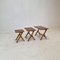 Tables Gigognes en Bois, Hollande, 1960s, Set de 3 4