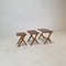 Wooden Nesting Tables, Holland, 1960s, Set of 3 4