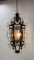 French Ceiling Lamp in Wrought Iron and Glass, 1960s 5
