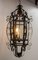 French Ceiling Lamp in Wrought Iron and Glass, 1960s 7