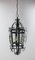 French Ceiling Lamp in Wrought Iron and Glass, 1960s 3