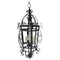 French Ceiling Lamp in Wrought Iron and Glass, 1960s 1