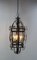 French Ceiling Lamp in Wrought Iron and Glass, 1960s 6