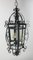 Französische Deckenlampe aus Schmiedeeisen & Glas, 1960er 4