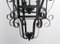 French Ceiling Lamp in Wrought Iron and Glass, 1960s 13
