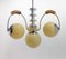 Art Deco Chrome & Wood Chandelier, Former Czechoslovakia, 1930s 2