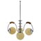 Art Deco Chrome & Wood Chandelier, Former Czechoslovakia, 1930s, Image 1