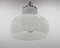 Chrome & Milk Glass Pendant Light, Former Czechoslovakia, 1970s 3