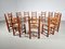 Oak Farmer Dining Chairs, France, 1970s, Set of 12 2