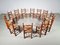 Oak Farmer Dining Chairs, France, 1970s, Set of 12, Image 5